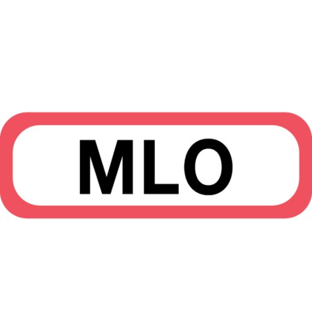 Nevs Position Labels - MLO 1/2" x 1-1/2" White w/Red & Black XP-446